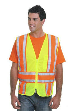 Bayside 3787 - Chaleco unisex de malla de seguridad ANSI fabricado en EE.UU.