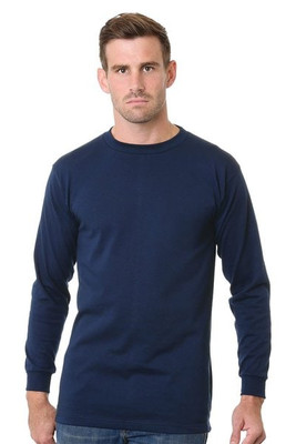 Bayside 6200 - Camiseta alta de manga larga para hombre, fabricada en EE.UU.