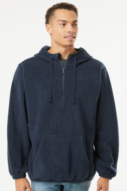 Burnside 3600 - Mens Polar Fleece Quarter-Zip Hooded Pullover