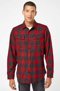 Burnside 8219 - Mens Snap Front Plaid Flannel Shirt