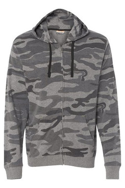 Burnside 8615 - Mens Camo Full-Zip Hooded Sweatshirt