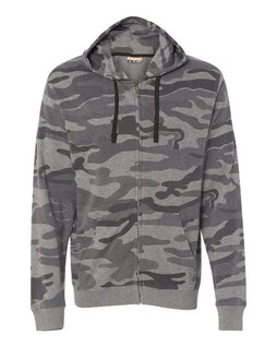 Burnside 8615 - Mens Camo Full-Zip Hooded Sweatshirt