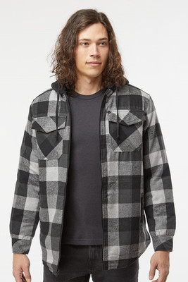Burnside 8620 - Men's Quilted Flannel Hooded Jacket