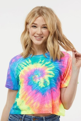Colortone 1050 - Camiseta Tie-Dyed Crop para mujer