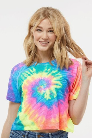 Colortone 1050 - Camiseta Tie-Dyed Crop para mujer