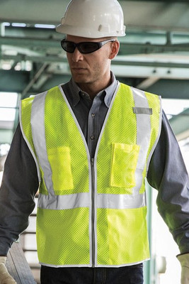 Kishigo 1507 - Unisex Premium Brilliant Series® Three-Pocket Zippered Mesh Vest