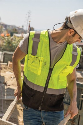 Kishigo 1509 - Unisex Black Bottom Mesh Class 2 Vest