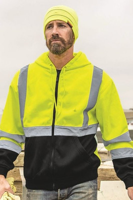 Kishigo JS102-103 - Unisex Hi-Vis Full-Zip Hooded Sweatshirt
