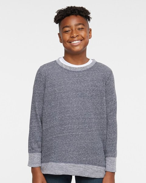 LAT 2279 - Youth Harborside Mélange French Terry Crewneck Sweatshirt