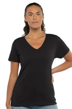 Next Level 3940 - Camiseta de cuello en V de algodón para mujer