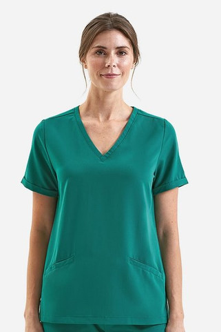 Onna NN310 - Blusa médica elástica con cuello en V Invincible, mujer