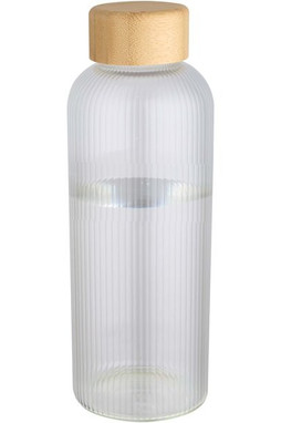 Mirage 650 ml single-walled borosilicate glass bottle with bamboo lid - EgotierPro 100930