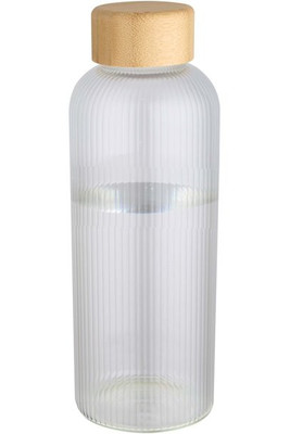 Mirage 650 ml single-walled borosilicate glass bottle with bamboo lid - EgotierPro 100930