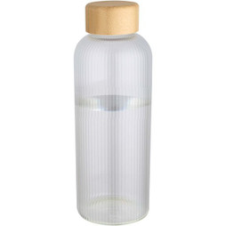 Mirage 650 ml single-walled borosilicate glass bottle with bamboo lid - EgotierPro 100930