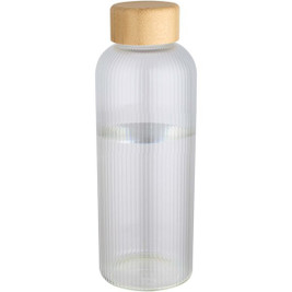 Mirage 650 ml single-walled borosilicate glass bottle with bamboo lid - EgotierPro 100930