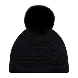 AJM 9L020L - Acrylic / Polyester Micro Fleece Board Toque (Faux Rabbit Pom Pom 12cm, Women's)