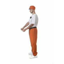BigBuy Carnival S2442290 - Costume for Adults Orange Male Prisoner XL
