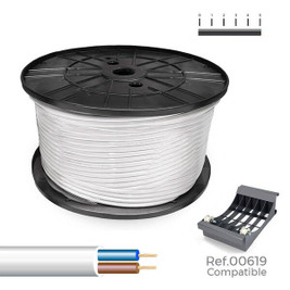Sediles S7925564 - Tuyau pour câble électrique Blanc 2 x 1 mm 300 m H05VV-F