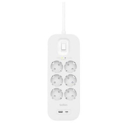 Belkin S8437762 - Power Socket - 6 Sockets with Switch Connect SRB002VF2M White