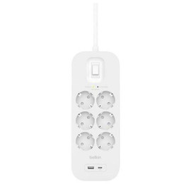 Belkin S8437762 - Power Socket - 6 Sockets with Switch Connect SRB002VF2M White