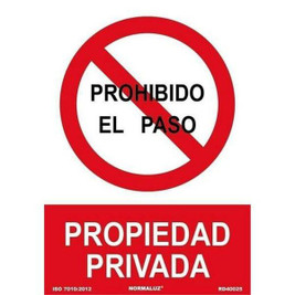 Archivo 2000 S8431330 - Sign "PROHIBIDO EL PASO PROPIEDAD PRIVADA" polypropylene 32 x 30 cm