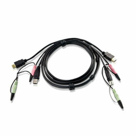 Aten M0304040 - KVM-Switch 2L-7D02UH Schwarz 1,8 m