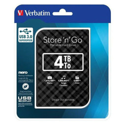 Verbatim S8426063 - External Hard Drive Disco Duro Portátil Store n Go USB 3.0 de 4 TB en color Negro USB 3.0