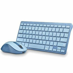 NGS S0460573 - clavier et souris FANTASYKITBLUE Espagnol Qwerty Bleu Rose