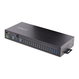 Startech S7791431 - Hub USB Hub Ladrón USB 3.0 5Gb de 16 Puertos Industrial - Metal - Montaje en Rack/Superficie/DIN - Carga Compartida USB