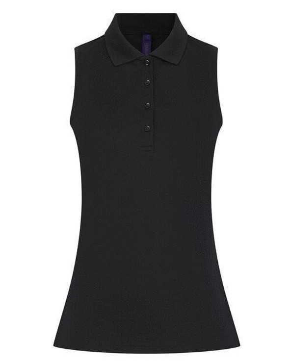 Henbury H477 - LADIES SLEEVELESS POLO SHIRT