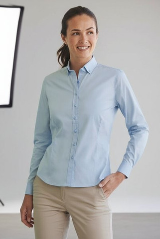 Henbury H583 - LONG SLEEVE COTTON FEEL SHIRT