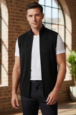 Henbury H711 - MENS SLEEVELESS ZIP JUMPER