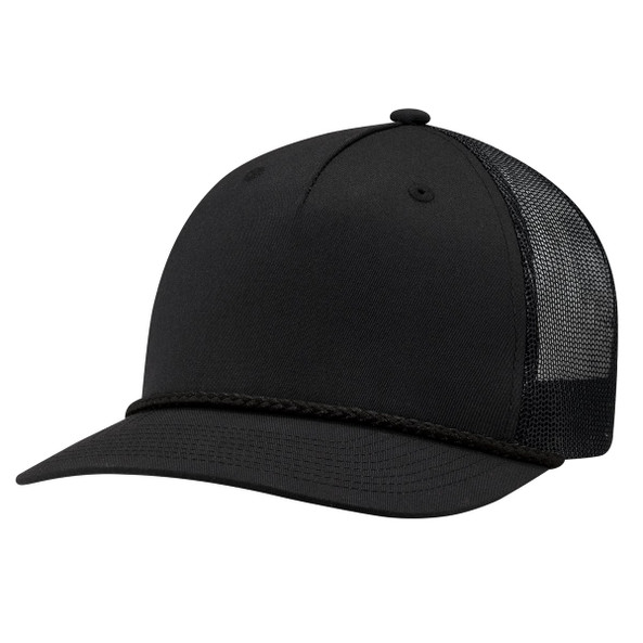 AJM 5160M - Polycoton / Polyester Mesh 5 Panel Constructed Pro-Round-Five (Mesh Back)