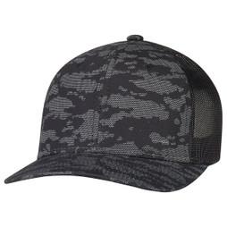 AJM 8G017M - Cotton Drill / Nylon Mesh / Polyester Mesh 6 Panel Constructed Pro-Round (Urban Camo, Mesh Back)