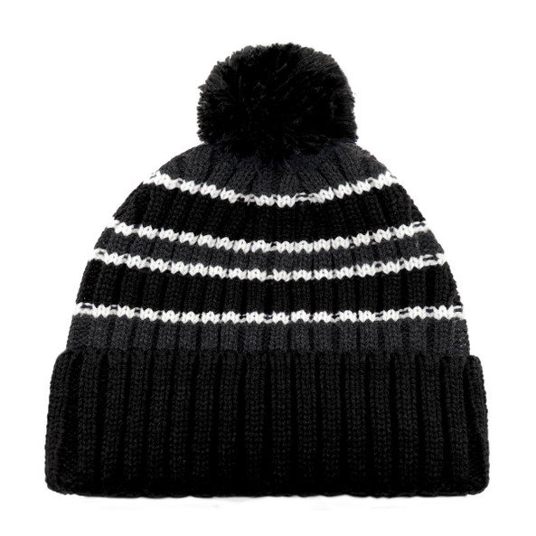 AJM 9I258M - Acrylic Cuff Toque (Pom Pom 8cm)