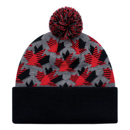 AJM 9R262M - Acrylique, Manchette Toque (Feuille dérable, Pom Pom 8cm)