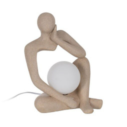 BigBuy Home S8808017 - Desk lamp White Beige