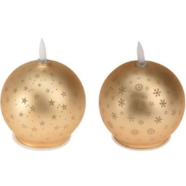 Lifetime S7924484 - Bougie LED Doré Boule de Noël (AAA)