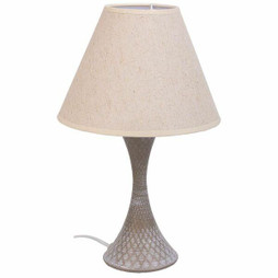 Alexandra House Living D1632046 - Desk lamp White Grey Metal Cloth 220-240 V 23 x 38 x 23 cm