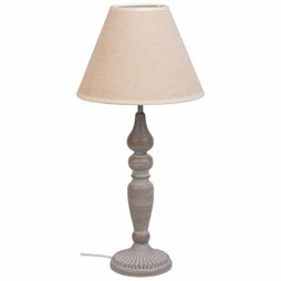Alexandra House Living D1632050 - Lampe de bureau Blanc Gris Métal Tissu 220-240 V 23 x 46 x 23 cm