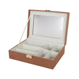 Versa S3413950 - Boîte dhorloge Rouge Polyester Bois MDF 11,5 x 8 x 21 cm