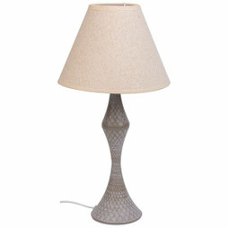 Alexandra House Living D1632048 - Desk lamp White Grey Metal Cloth 220-240 V 23 x 46 x 23 cm