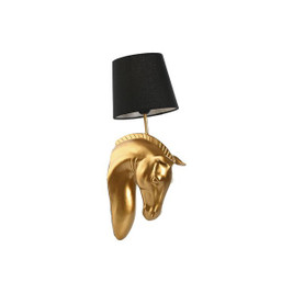 Home ESPRIT S3057852 - Wall Lamp Black Golden Horse 220 V 18 x 21,5 x 50,5 cm (2 Units)