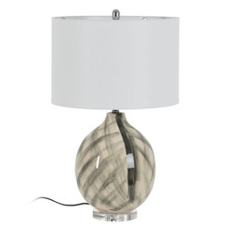 BigBuy Home S8806461 - Desk lamp White Black Metal Ceramic Crystal 60 W 220-240 V 45 x 45 x 73 cm
