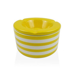 Versa S3412538 - Cendrier Jaune Dolomite 11,2 x 6,2 x 11,2 cm