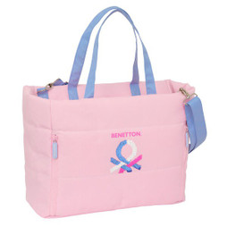 Benetton S4310267 - Handtasche Pink Rosa 40 x 31 x 17 cm