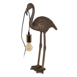 BigBuy Home S8805273 - Desk lamp Flamingo Golden Polyresin 40 W 220-240 V 37 x 19 x 59 cm