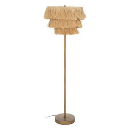 BigBuy Home S8805237 - Floor Lamp Beige Natural Metal 48,5 x 48,5 x 162 cm