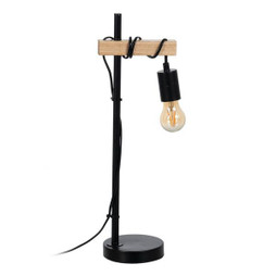 BigBuy Home S8805189 - Lampe de bureau Noir Beige Bois Fer 220 -240 V 16 x 13 x 52 cm