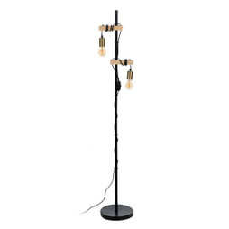 BigBuy Home S8805191 - Lampadaire Noir Beige Bois Fer 26 x 26 x 149 cm